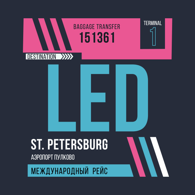 St Petersburg (LED) Airport Code Baggage Tag by SLAG_Creative