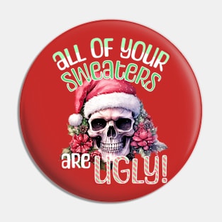 Sarcastic Christmas Joke Skull Pin