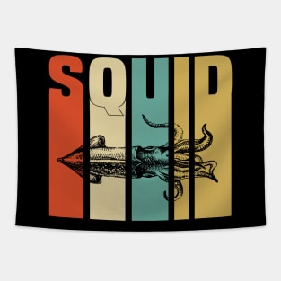 Squid Retro Funny & humor Squids Cute & Cool Art Design Lovers Tapestry