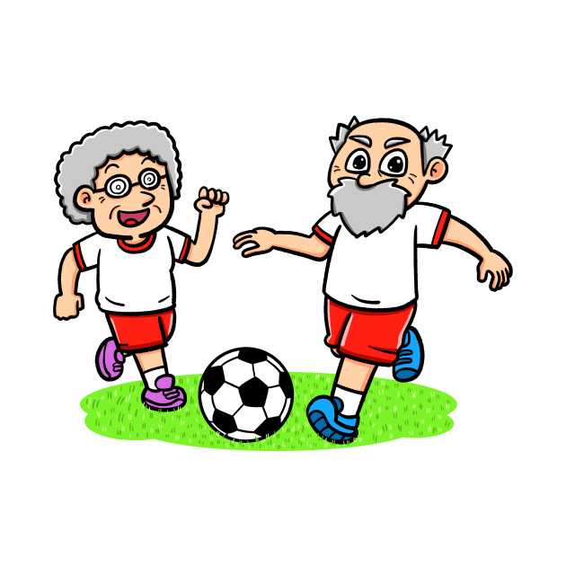 Senior soccer sports match by bubboboon