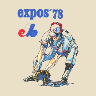 1978 Montreal Expos  ---- Vintage Faded Baseball Design T-Shirt