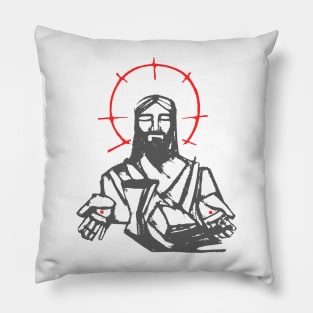 Jesus Christ and Eucharist symbols Pillow