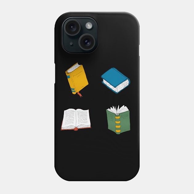 Books lovers - black Phone Case by PrintablesPassions