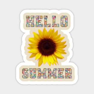 hello summer vibes with sunflower Magnet