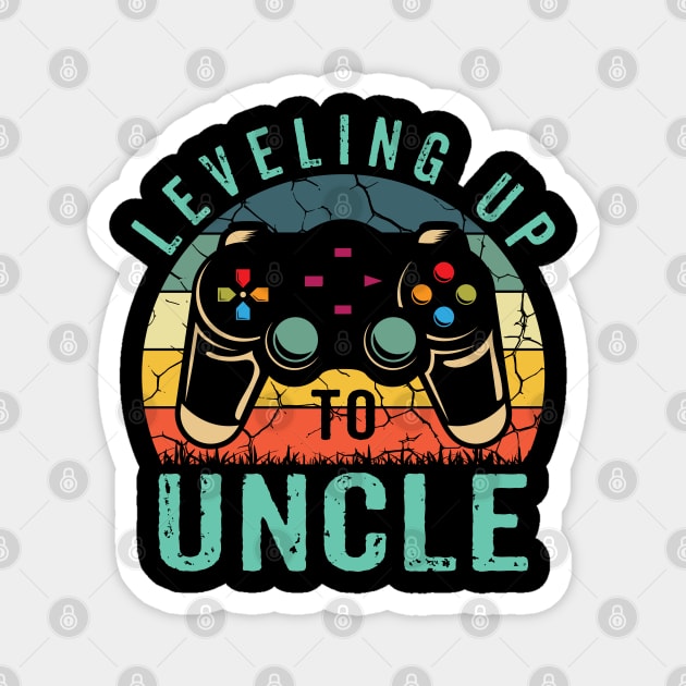 Leveling Up To Uncle Shirt Promoted To Uncle Video Gamer Men Magnet by Sowrav