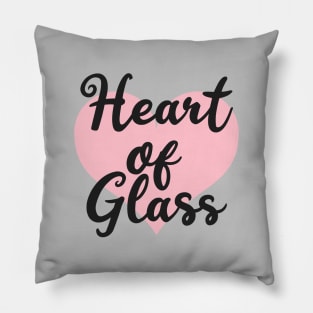 Heart of Glass, black Pillow