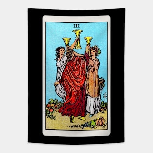 Card #38 - Three Of Cups - Rider Waite Smith Tarot Tapestry