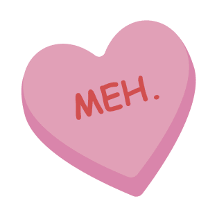 Funny Pink Candy Heart "Meh". T-Shirt