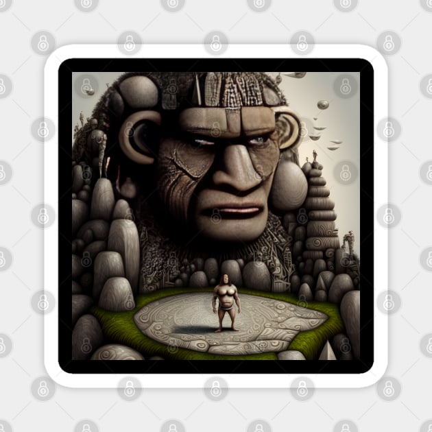 aztek statue-Easter Island-easter island statue-rapa nui-Isla de Pascua Magnet by TrvlAstral