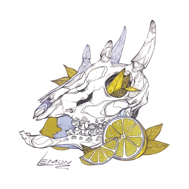 MorbidiTea - Lemon with Four Horned Antelope Skull by MicaelaDawn