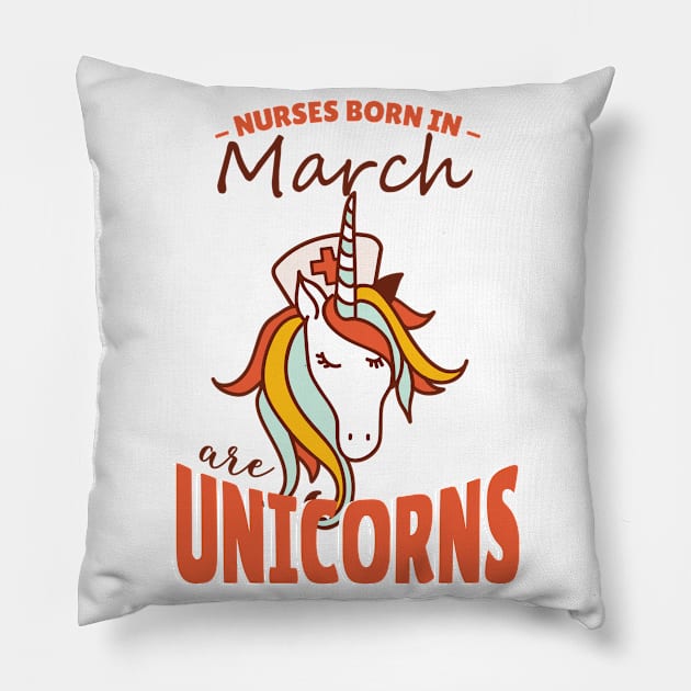 March Nurse Unicorn Pillow by TomCage