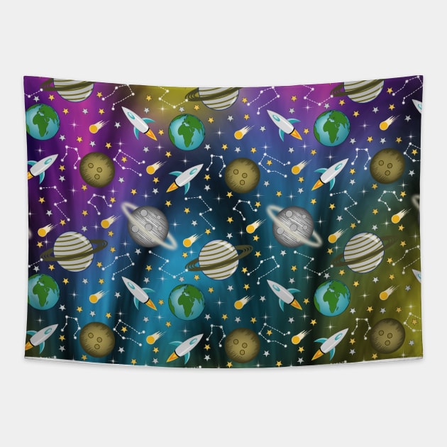 Abstract Galaxy Art Tapestry by Designoholic