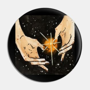 Space hands Pin