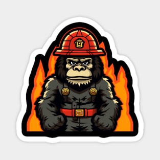 firefighter gorilla Magnet