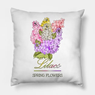 Spring Flowers Lilacs-Gifts with printed flowers-Spring flower t-shirt-Floral shirt-Vintage Lilacs Pillow