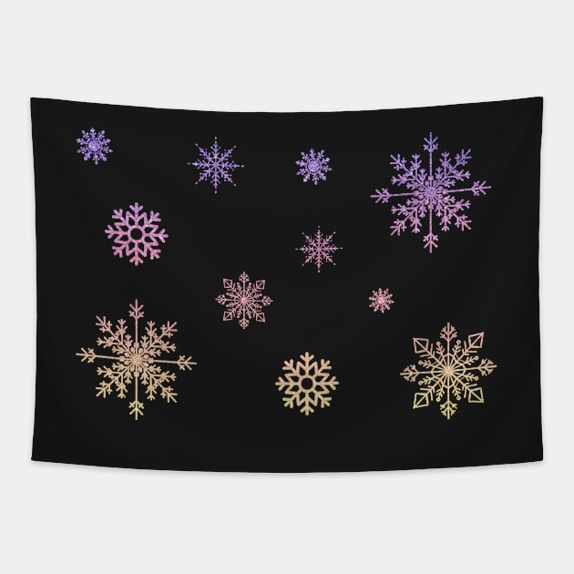 Pastel Ombre Faux Glitter Snowflakes Tapestry by Felicity-K