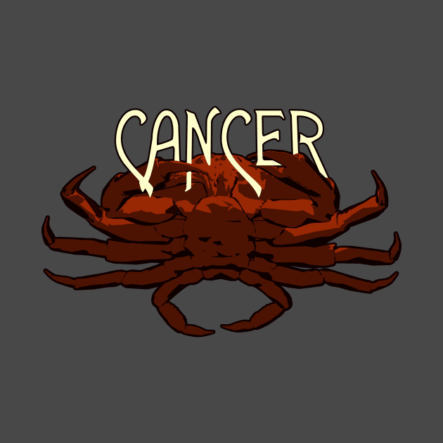 Red Crab Cancer Zodiac - Astrology Shirt by RyanJGillDesigns