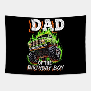 Dad Of The Birthday Boy Monster Truck Birthday Novelty Tapestry