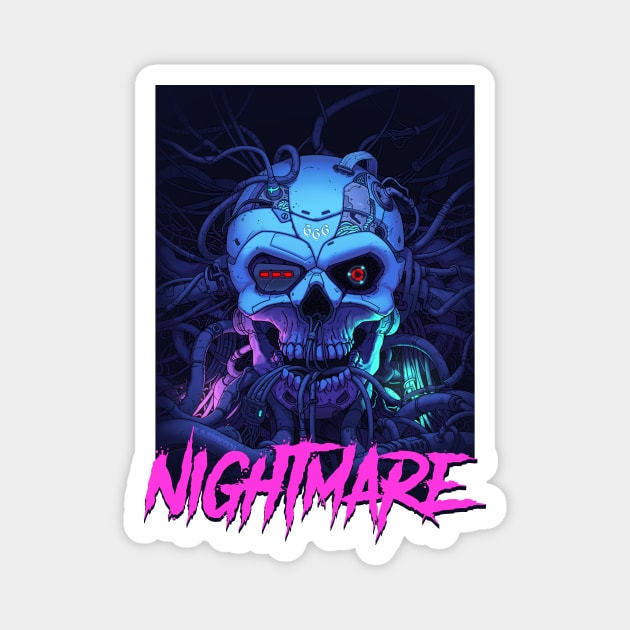 Nightmare Skull In Wires Magnet by KAENKODI