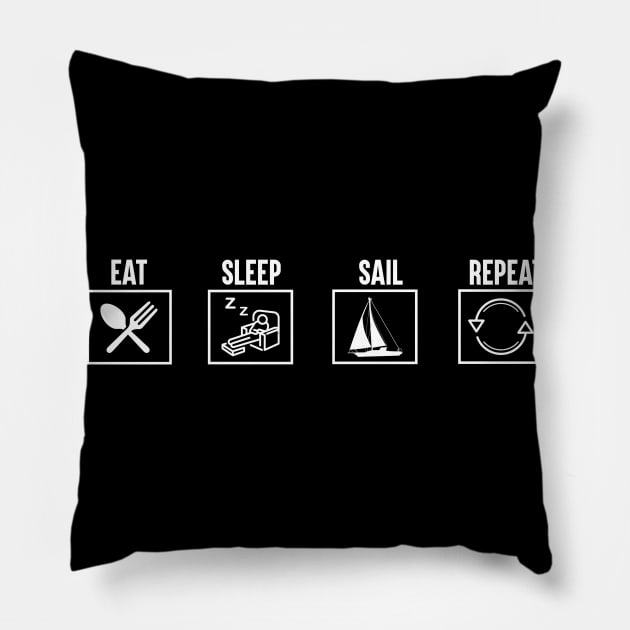 Eat,sleep,SAIL,repeat Pillow by fiar32