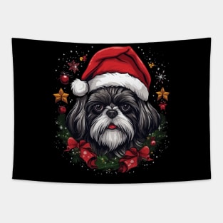 Shih Tzu Christmas Tapestry