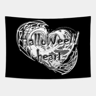 HALLOWEEN HEART B/W Tapestry