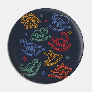 Types of Dinosaurs Dino Identification - Cute Dinosaur Lover Pin