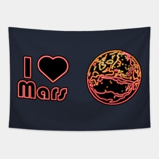 Electric Solar System I Heart Mars Tapestry