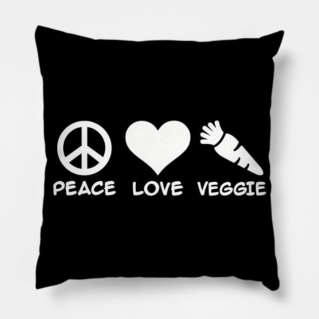 Peace love veggie Pillow by Designzz