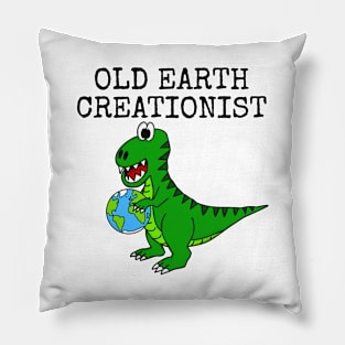 Old Earth Creationist, T-Rex Dinosaur Creationism Church Funny Pillow