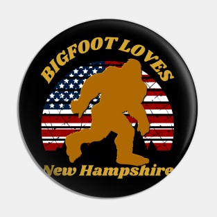 Bigfoot loves America and New Hampshire too Pin