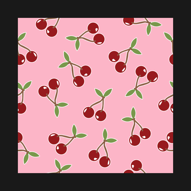 Red Cherries Pattern by Blue-Banana