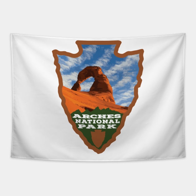 Arches National Park Arrowhead Tapestry by SlapTheWorld