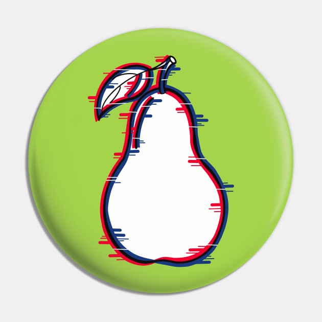 A pear fruit with a glitch effect Pin by Fruit Tee