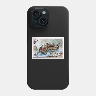 Victorian Christmas Alligators Greetings Phone Case