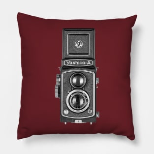 Vintage 1960s Twin Lens Camera - Open Hood Pillow