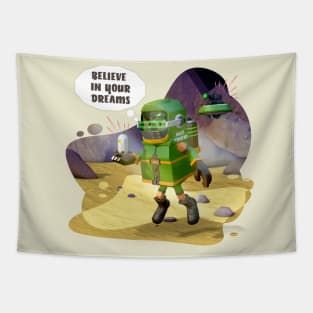 Green spacesuit, Follow your dreams. Reo Tapestry