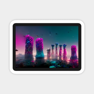 Bioluminescent coral reef Magnet