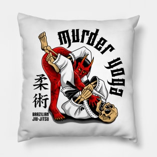 Murder yoga on white Pillow