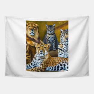 Big Cats Family Tapestry