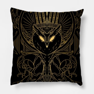 Mystical Golden Owl. Pillow