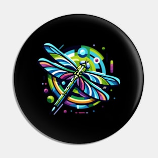 Animal work Dragonfly Vibrant Colors Geometric Shape Pin