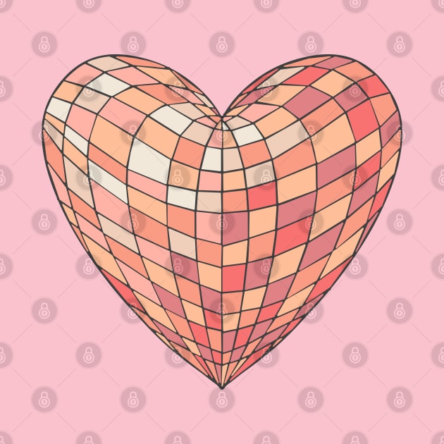 Heart Shaped Disco Ball - Peach Fuzz by julieerindesigns