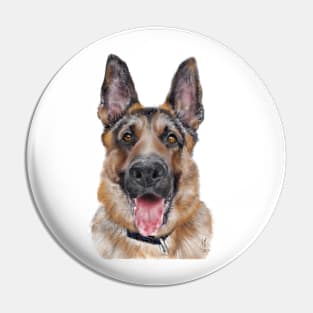 Smiling Happy German Shepherd Pin