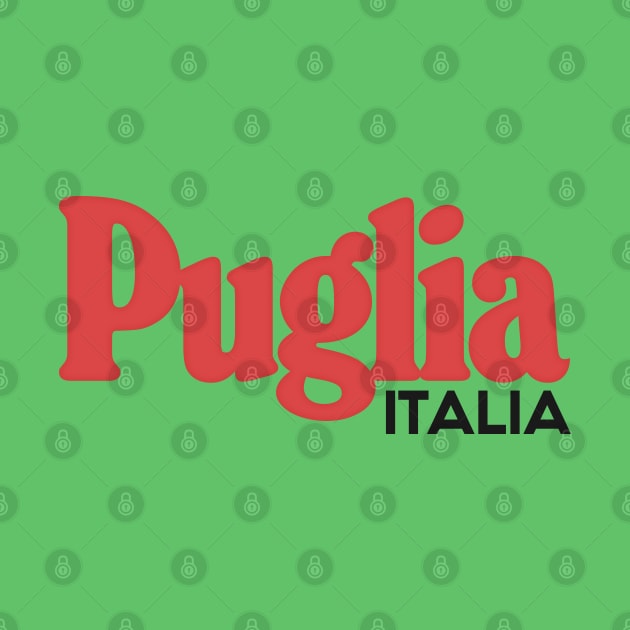 Puglia, Italia //Retro Typography Gift Design by DankFutura