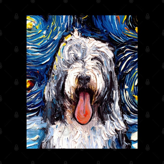 Bearded Collie Night (Portrait) by sagittariusgallery