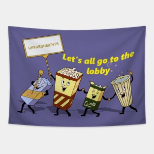 Let's all go to the lobby (light letters) Tapestry