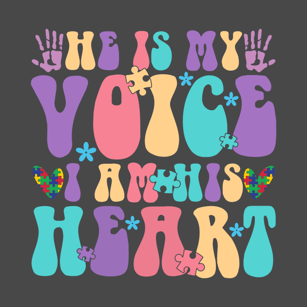 He is my voice I am his heart Autism Awareness Gift for Birthday, Mother's Day, Thanksgiving, Christmas by skstring