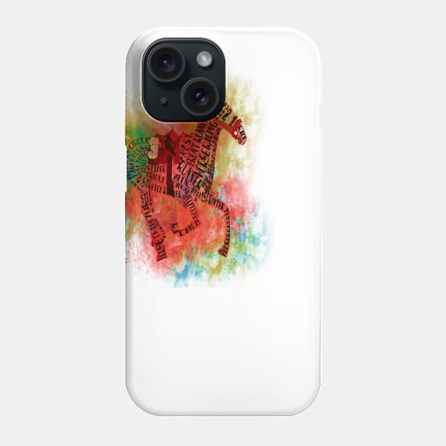 Racehorse in Typography Phone Case by Ginny Luttrell