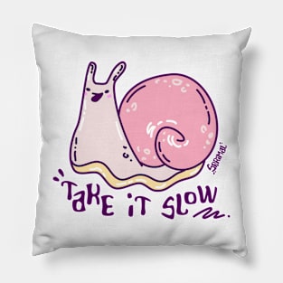 Happy snail taking it slow Pillow